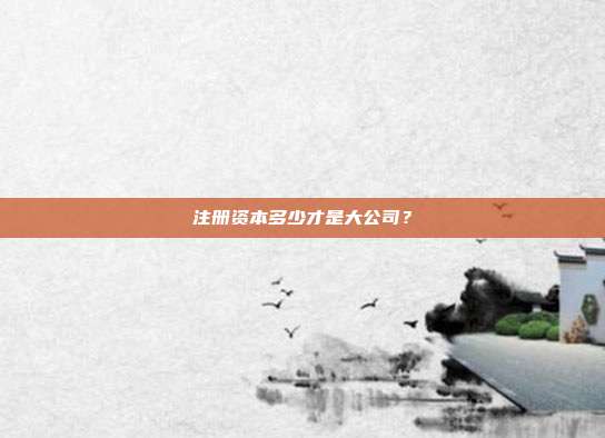 注册资本多少才是大公司?