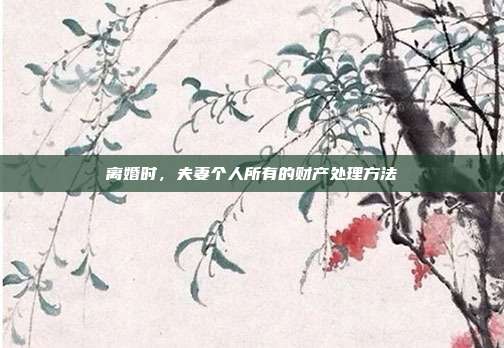 离婚时，夫妻个人所有的财产处理方法