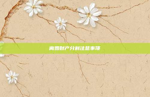 离婚财产分割注意事项