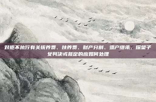 对拒不执行有关抚养费、扶养费、财产分割、遗产继承、探望子女判决或裁定的应如何处理