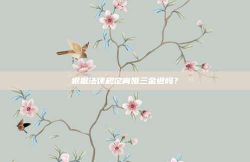 根据法律规定离婚三金退吗？