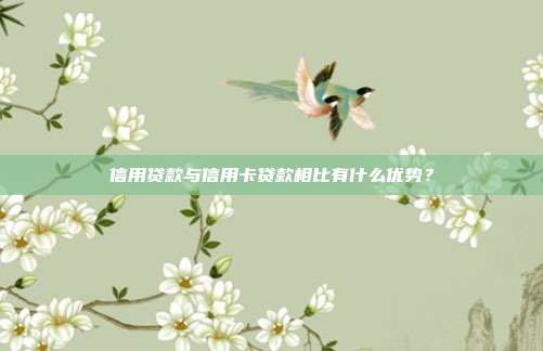 信用贷款与信用卡贷款相比有什么优势？