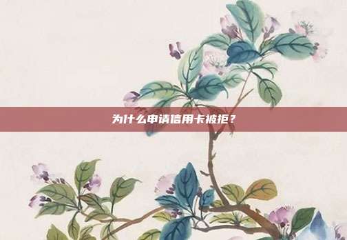为什么申请信用卡被拒？