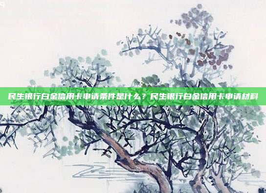 民生银行白金信用卡申请条件是什么？民生银行白金信用卡申请材料
