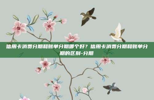 信用卡消费分期和账单分期哪个好？信用卡消费分期和账单分期的区别-分期