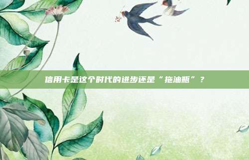 信用卡是这个时代的进步还是“拖油瓶”？