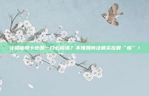注销信用卡也是一门必修课？不懂如何注销实在很“惨”！