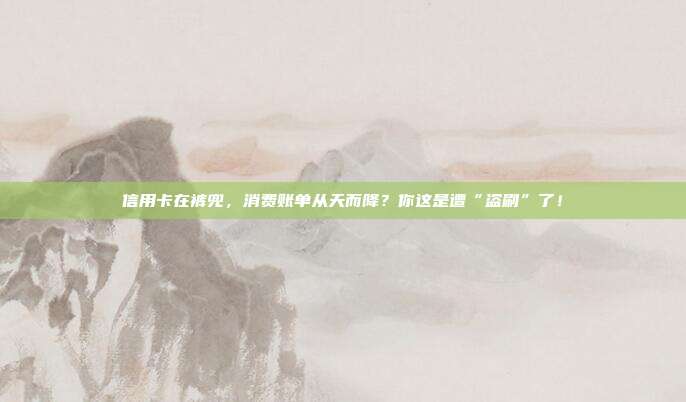 信用卡在裤兜，消费账单从天而降？你这是遭“盗刷”了！
