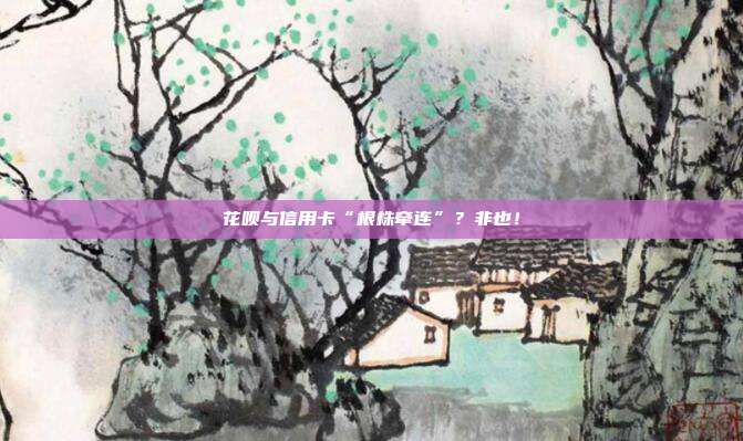 花呗与信用卡“根株牵连”？非也！