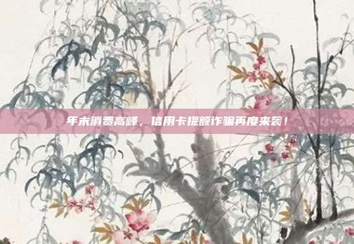 年末消费高峰，信用卡提额诈骗再度来袭！