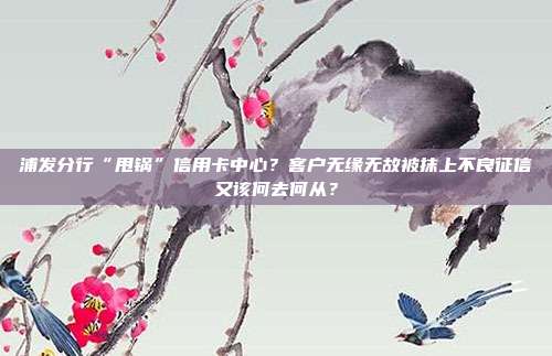 浦发分行“甩锅”信用卡中心？客户无缘无故被抹上不良征信又该何去何从？