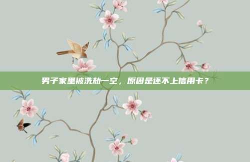 男子家里被洗劫一空，原因是还不上信用卡？