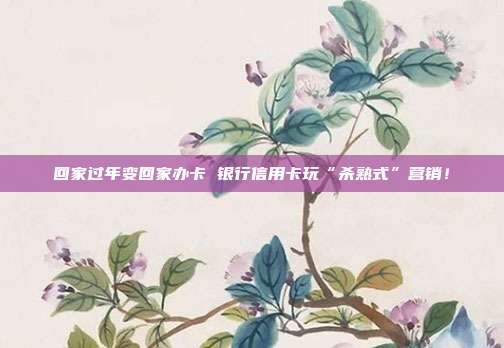 回家过年变回家办卡 银行信用卡玩“杀熟式”营销！