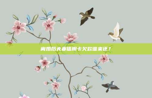 离婚后夫妻信用卡欠款谁来还?