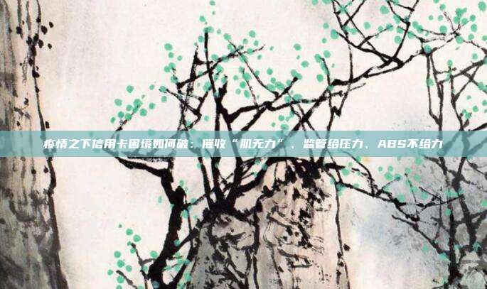 疫情之下信用卡困境如何破：催收“肌无力”、监管给压力、ABS不给力