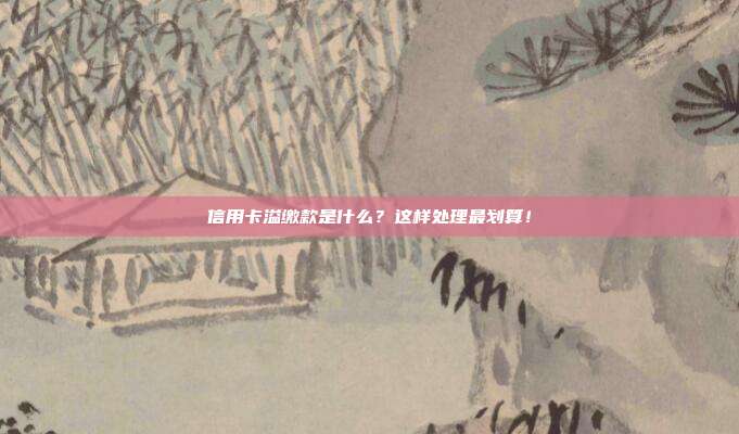 信用卡溢缴款是什么？这样处理最划算！