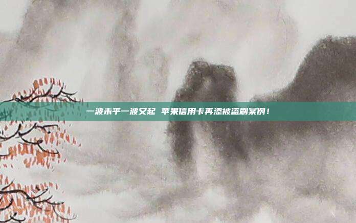 一波未平一波又起 苹果信用卡再添被盗刷案例!