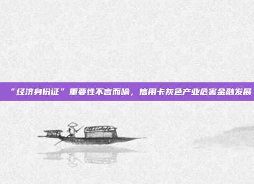 “经济身份证”重要性不言而喻,信用卡灰色产业危害金融发展