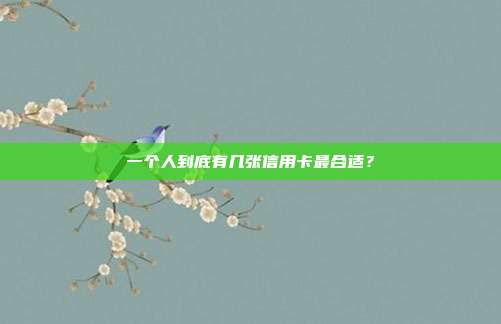 一个人到底有几张信用卡最合适？