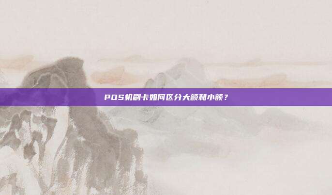 POS机刷卡如何区分大额和小额？