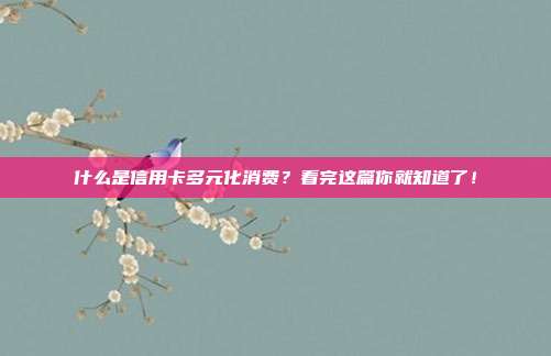 什么是信用卡多元化消费？看完这篇你就知道了！