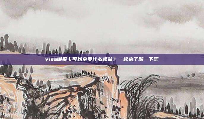 visa御玺卡可以享受什么权益?一起来了解一下吧