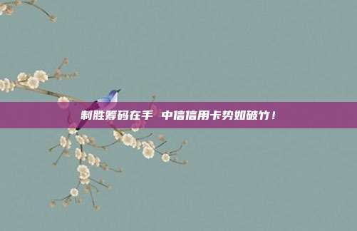 制胜筹码在手 中信信用卡势如破竹!