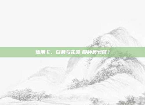 信用卡、白条与花呗 哪种最划算?