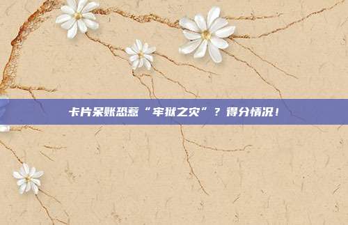 卡片呆账恐惹“牢狱之灾”？得分情况！