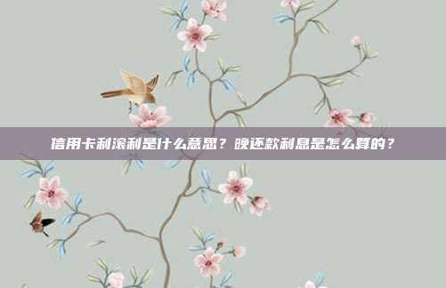 信用卡利滚利是什么意思？晚还款利息是怎么算的？