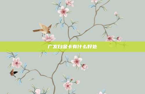 广发白金卡有什么好处