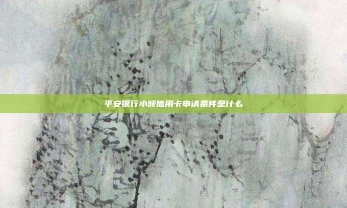 平安银行小额信用卡申请条件是什么