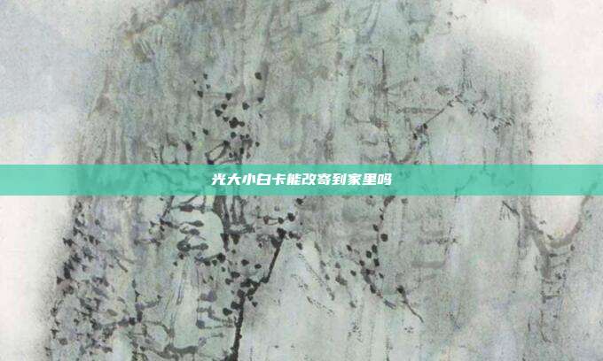 光大小白卡能改寄到家里吗