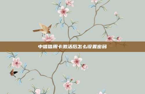 中信信用卡激活后怎么设置密码