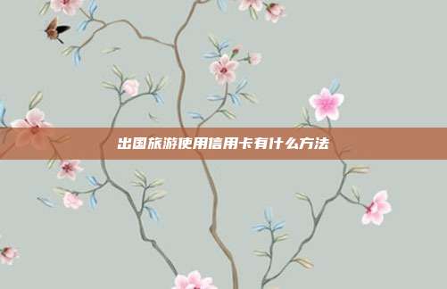 出国旅游使用信用卡有什么方法