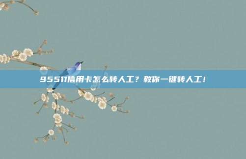 95511信用卡怎么转人工？教你一键转人工！