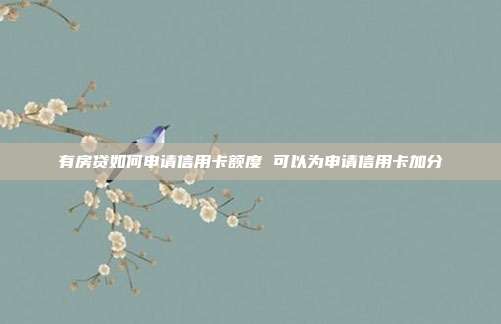 有房贷如何申请信用卡额度 可以为申请信用卡加分