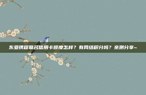 东亚携程联名信用卡额度怎样？有网络积分吗？亲测分享~