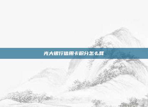 光大银行信用卡积分怎么算
