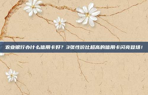 农业银行办什么信用卡好？3张性价比超高的信用卡闪亮登场！
