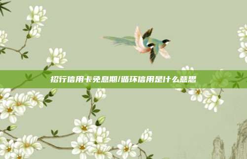 招行信用卡免息期/循环信用是什么意思