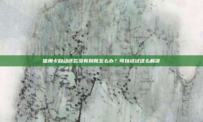 信用卡自动还款没有到账怎么办?可以试试这么解决