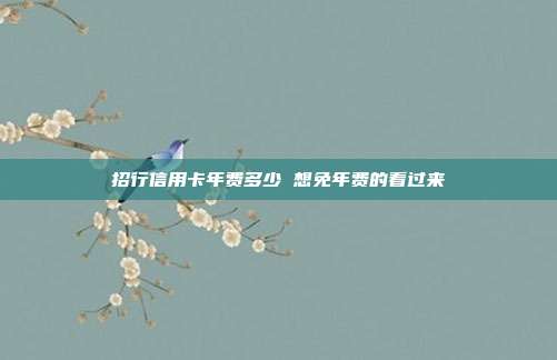 招行信用卡年费多少 想免年费的看过来