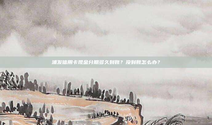 浦发信用卡现金分期多久到账？没到账怎么办？