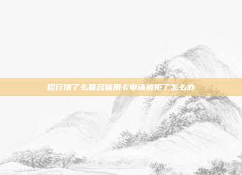 招行饿了么联名信用卡申请被拒了怎么办
