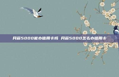月薪5000能办信用卡吗 月薪5000怎么办信用卡