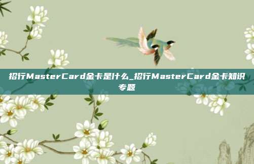 招行MasterCard金卡是什么_招行MasterCard金卡知识专题
