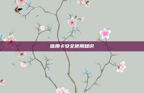 信用卡安全使用知识
