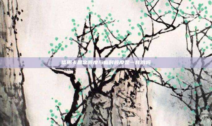 信用卡固定额度与临时额度是一样的吗