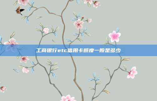 工商银行etc信用卡额度一般是多少